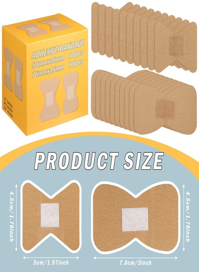 Funtery 200 Pcs Large Bandages Bulk Latex Free Fingertip Bandage Adhesive Wound Care Fabric Bandages for Care and Protect Wounds, 2 x 1.8 Inch, 3 x 1.8 Inch - Image 2